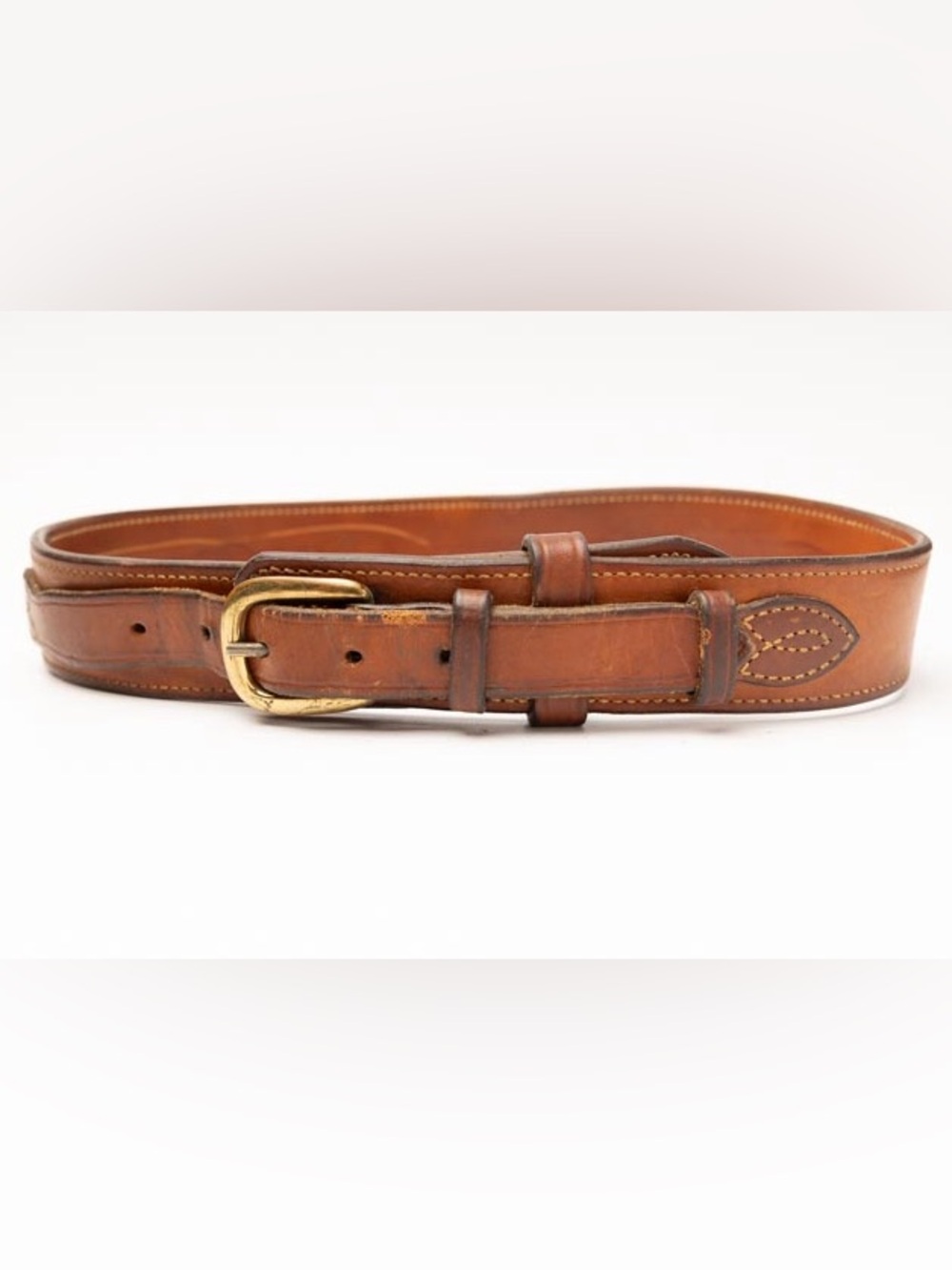 Vintage Western Ranger Belt -Full Grain Leather- Solid Brass Buckle